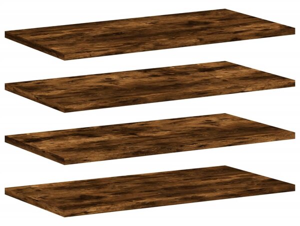 4 db füstös tölgy színű szerelt fa fali polc 60 x 20 x 1,5 cm