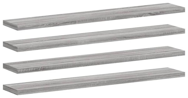 4 db szürke sonoma színű szerelt fa fali polc 60 x 10 x 1,5 cm