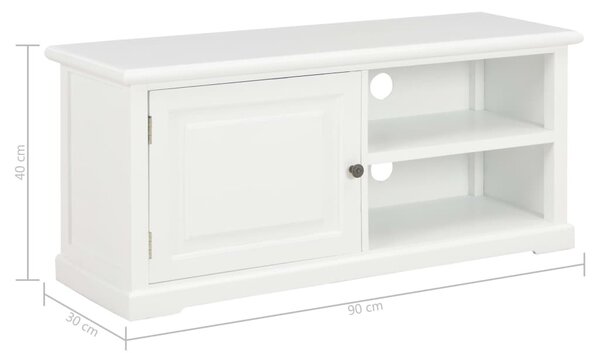Fehér fa TV-szekrény 90 x 30 x 40 cm