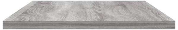 4 db szürke sonoma színű szerelt fa fali polc 60 x 20 x 1,5 cm