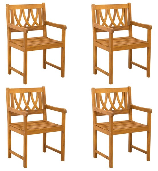 Kerti székek 4 pcs Természetes Tömör Akácfa