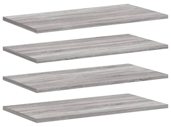4 db szürke sonoma színű szerelt fa fali polc 60 x 20 x 1,5 cm