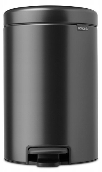 Brabantia NewIcon pedálos hulladékgyűjtő szagmentesen záródó Soft-Close fedél, műanyag tartály, 12L - X méret, acél, magabiztos szürke - 233487
