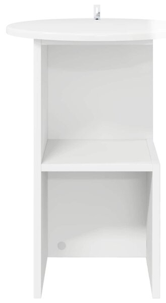 Oldal asztal Magasfényű Fehér Ø 39,5 x 55 cm Szerelt Fa