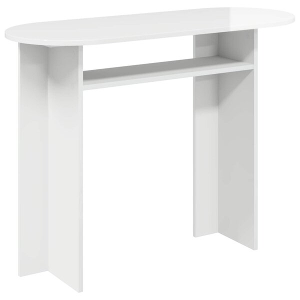 Konzolasztal Magasfényű Fehér 100 x 39,5 x 75 cm Szerelt Fa