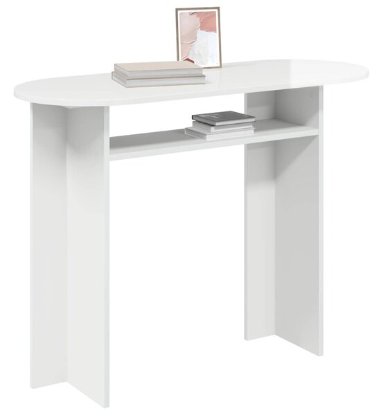 Konzolasztal Magasfényű Fehér 100 x 39,5 x 75 cm Szerelt Fa