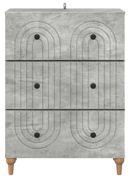 Fiókos szekrény Betonszürke 66 x 34,5 x 90 cm Szerelt Fa
