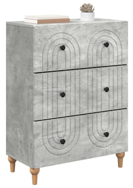 Fiókos szekrény Betonszürke 66 x 34,5 x 90 cm Szerelt Fa
