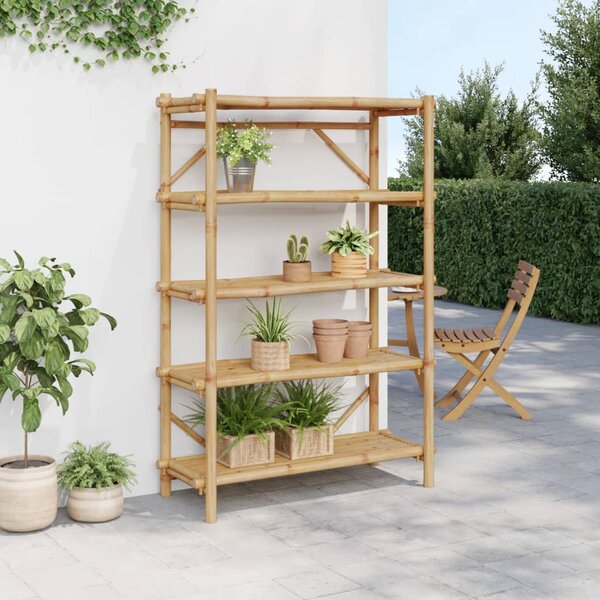 5 szintes bambusz polc 100 x 40 x 150 cm
