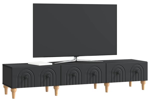 TV szekrény fiókkal Fekete 147 x 34,5 x 30 cm Szerelt Fa
