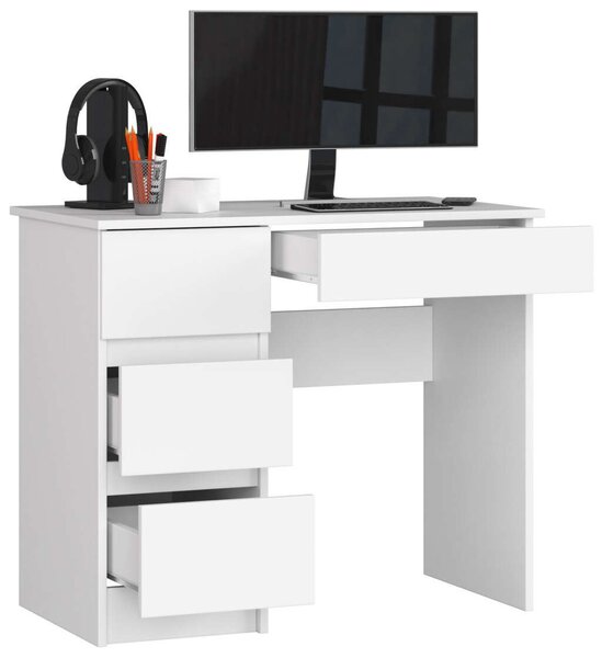 AKORD CLP A-7 Baloldali Számítógépasztal Laminált Fehér