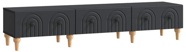 TV szekrény fiókkal Fekete 147 x 34,5 x 30 cm Szerelt Fa