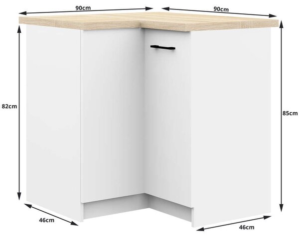 Akord OLIWIA S 90/90cm Fehér Konyhaszekrény