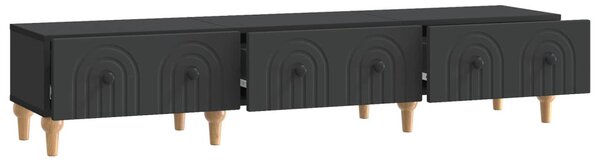 TV szekrény fiókkal Fekete 147 x 34,5 x 30 cm Szerelt Fa