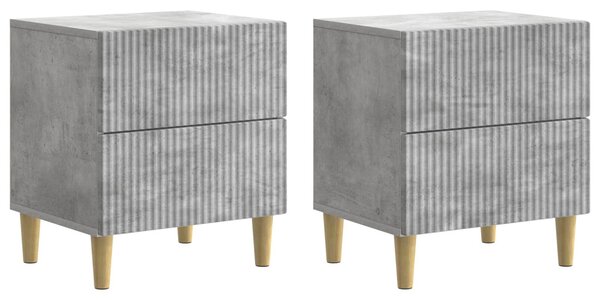 Éjjeliszekrény 2 pcs Betonszürke 43 x 34,5 x 48 cm Szerelt Fa