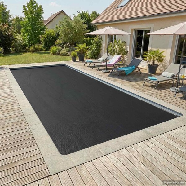 Napenergia Medence Fedél 800 x 400 cm 110 μm Négyzet PE Fekete