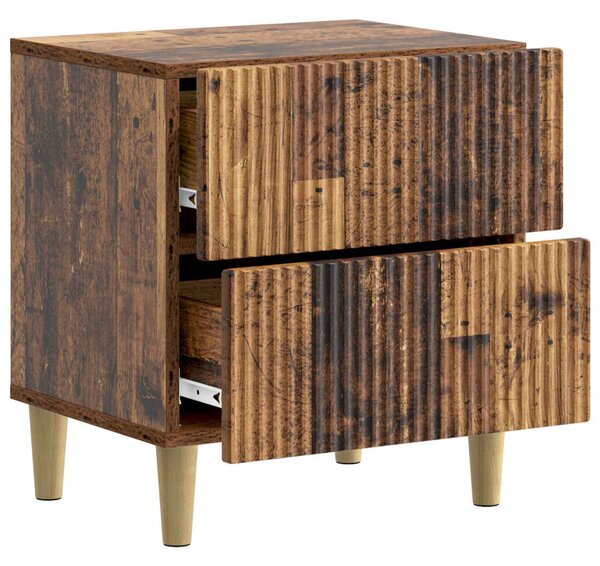 Éjjeliszekrény 2 pcs Antik Fa 43 x 34,5 x 48 cm Szerelt Fa
