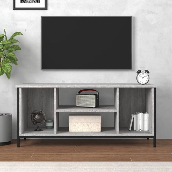 Szürke sonoma színű szerelt fa TV-szekrény 102x35x45 cm