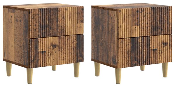 Éjjeliszekrény 2 pcs Antik Fa 43 x 34,5 x 48 cm Szerelt Fa
