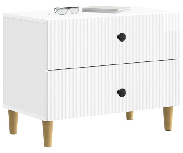 Éjjeliszekrény Magasfényű Fehér 62 x 34,5 x 48 cm Szerelt Fa