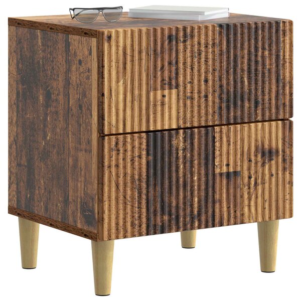 Éjjeliszekrény 2 pcs Antik Fa 43 x 34,5 x 48 cm Szerelt Fa