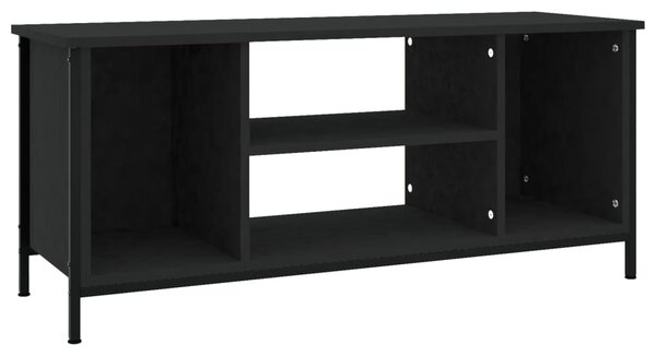 Fekete szerelt fa TV-szekrény 102x35x45 cm