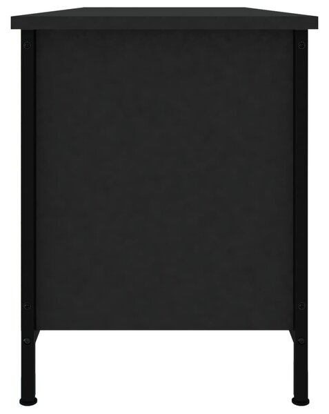 Fekete szerelt fa TV-szekrény 102x35x45 cm