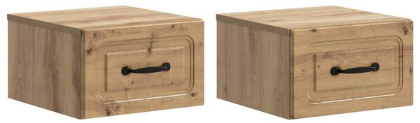 Fali éjjeli szekrény 2 pcs Kézműves Tölgy 34,5 x 33 x 20 cm