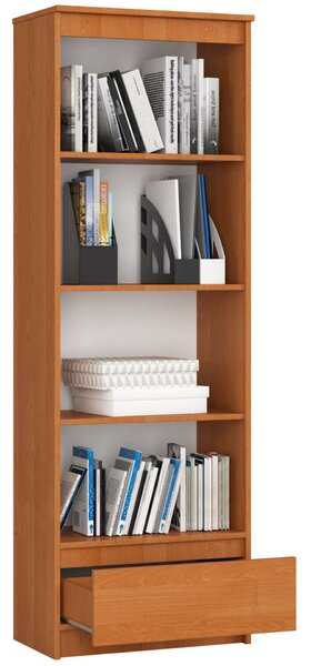 Akord CLP Széles Álló Polc 60cm - 1 Fiók, 4 Polc, Matt égerfa Felület, Laminált Lemez, ABS Élzárás, 180cm Magas, 35cm Mély, Összeszerelendő Bútor
