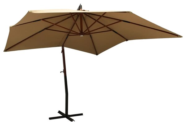 VidaXL tópszínű függő napernyő fa rúddal 300 cm
