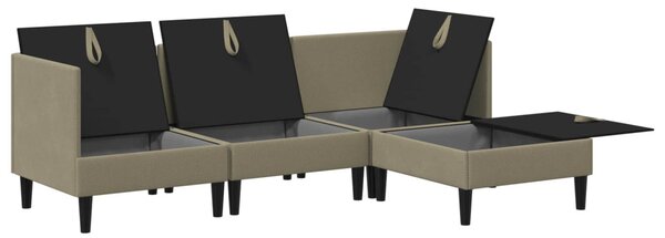 Nappali bútor szett 4 pcs Khaki Szövet