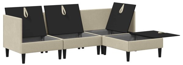 Nappali bútor szett 4 pcs Homokszín Szövet