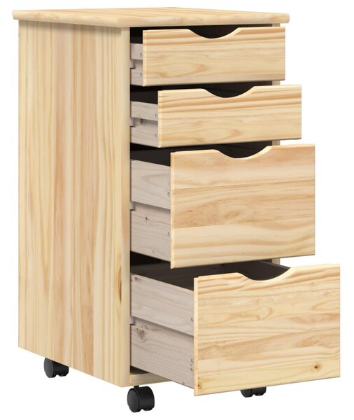 Íróasztal és gurulós szekrény szett MOSS 2 pcs Barna
