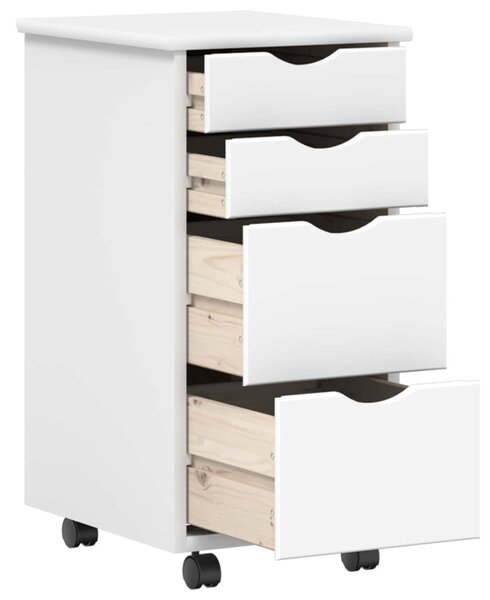 Íróasztal és gurulós szekrény szett MOSS 2 pcs Fehér