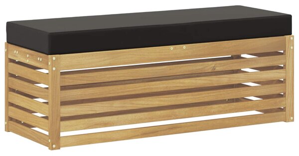 Kültéri Szék Pad párnával Fehér 115 x 43 x 45 cm Tömör Akácfa