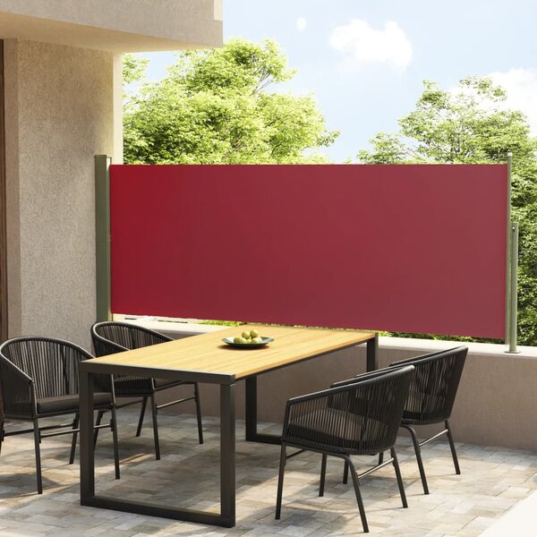 VidaXL piros behúzható oldalsó terasznapellenző 117 x 300 cm