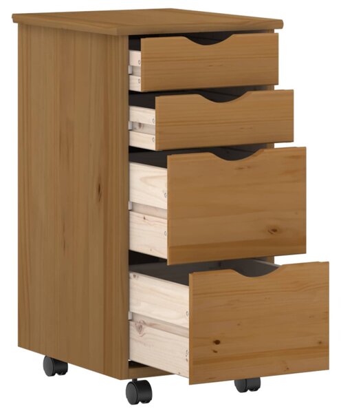 Íróasztal és gurulós szekrény szett MOSS 2 pcs Mézes Barna