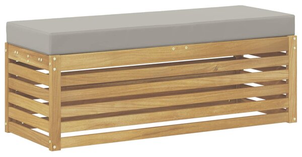 Kültéri Szék Pad párnával Fehér 115 x 43 x 45 cm Tömör Akácfa