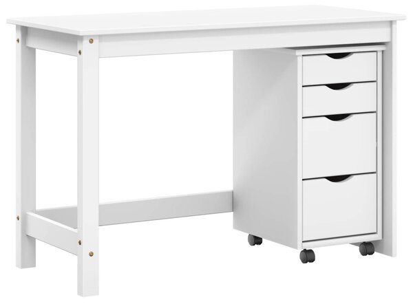 Íróasztal és gurulós szekrény szett MOSS 2 pcs Fehér