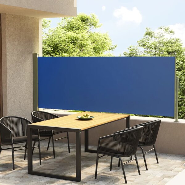 VidaXL kék behúzható oldalsó terasznapellenző 117 x 300 cm