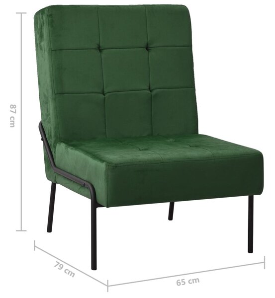 Sötétzöld bársony pihenőszék 65 x 79 x 87 cm