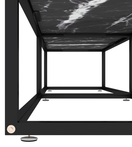 Fekete márvány színű edzett üveg TV-szekrény 180 x 40 x 40,5 cm