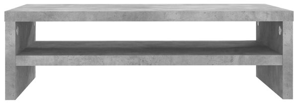 Betonszürke szerelt fa monitorállvány 42 x 24 x 13 cm