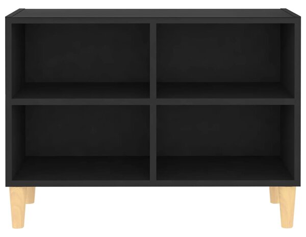 Fekete TV-szekrény tömör falábakkal 69,5 x 30 x 50 cm
