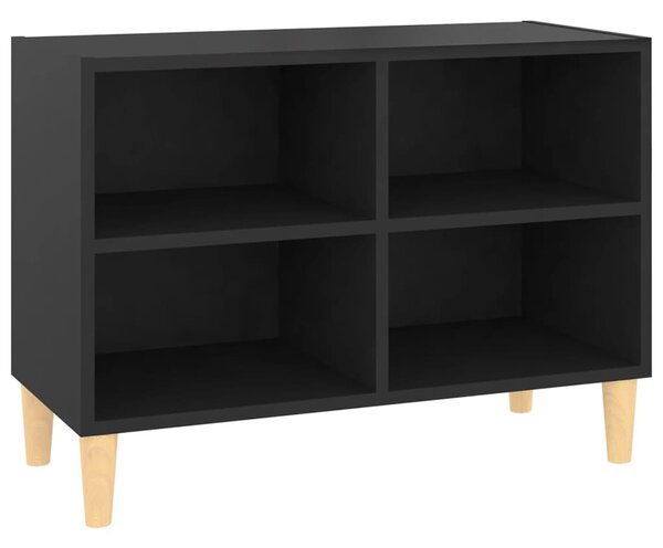 Fekete TV-szekrény tömör falábakkal 69,5 x 30 x 50 cm