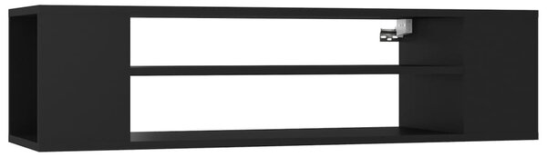 Fekete szerelt fa függő TV-szekrény 100 x 30 x 26,5 cm