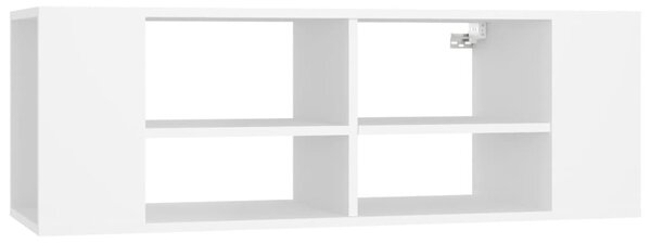 Fehér szerelt fa falra szerelhető TV-szekrény 102 x 35 x 35 cm