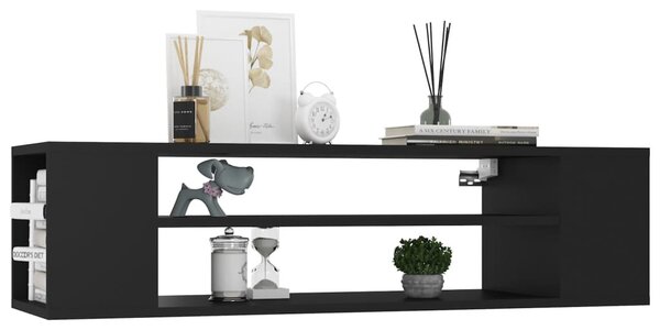 Fekete szerelt fa függő TV-szekrény 100 x 30 x 26,5 cm