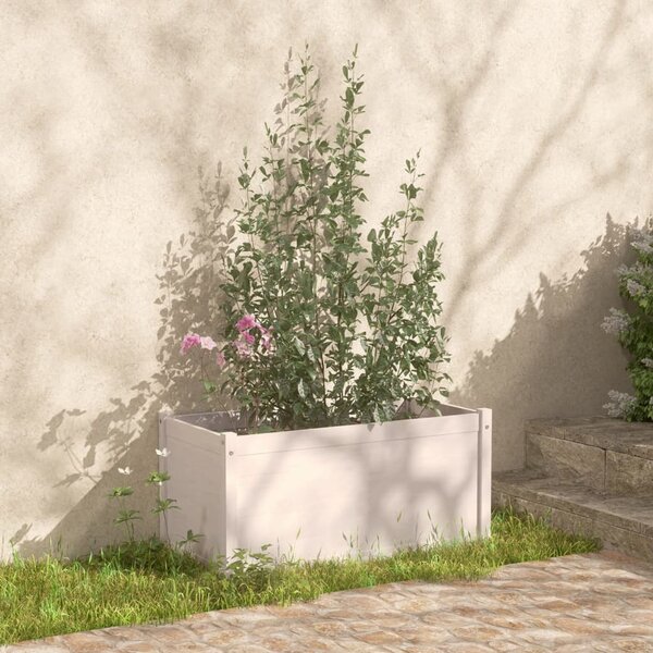 VidaXL fehér tömör fenyőfa kerti virágtartó 100 x 50 x 50 cm