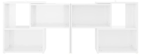 Magasfényű fehér szerelt fa TV-szekrény 104 x 30 x 52 cm
